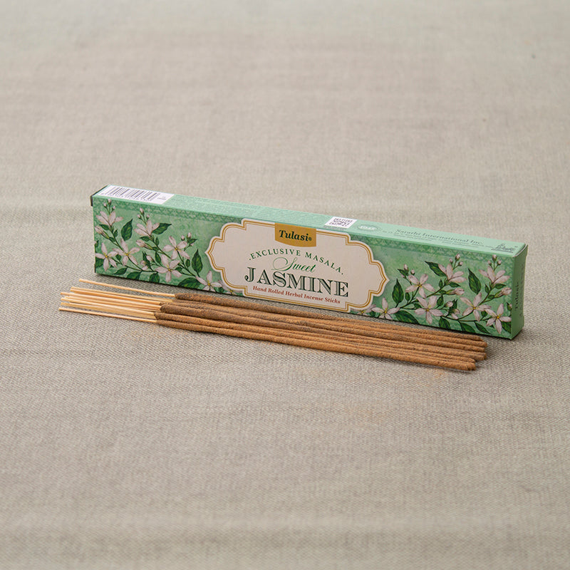 Incienso de jazmín Masala Tulasi 15 g en caja presentación mayorista