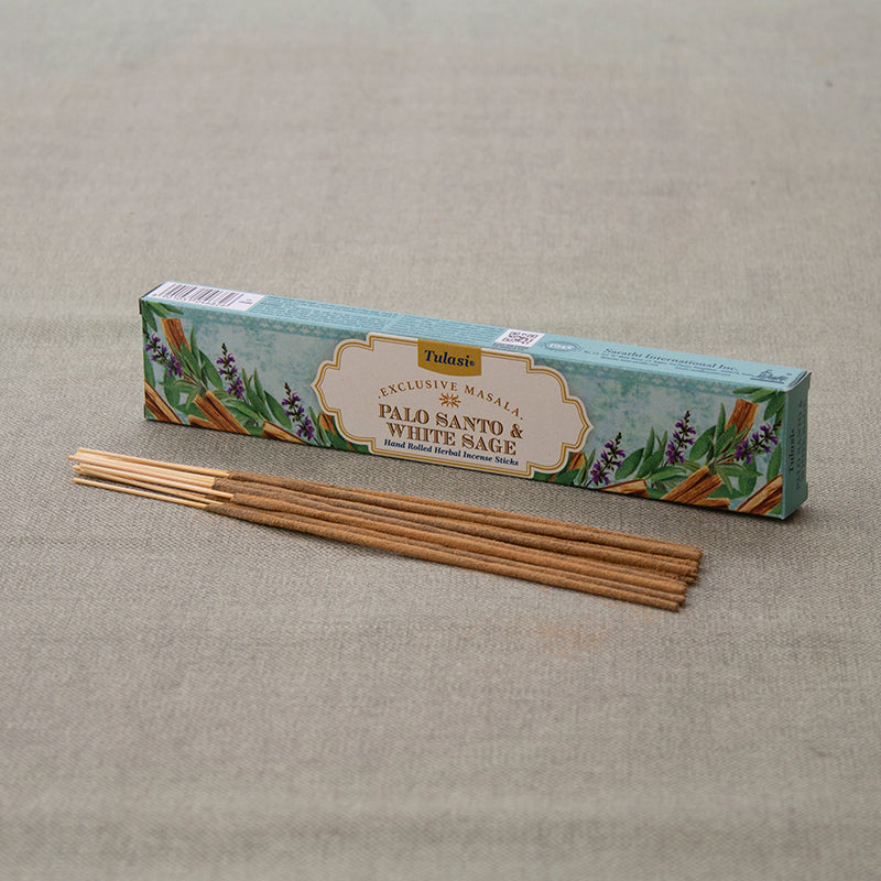 Incienso Palo Santo y Salvia Blanca Tulasi 15G en caja