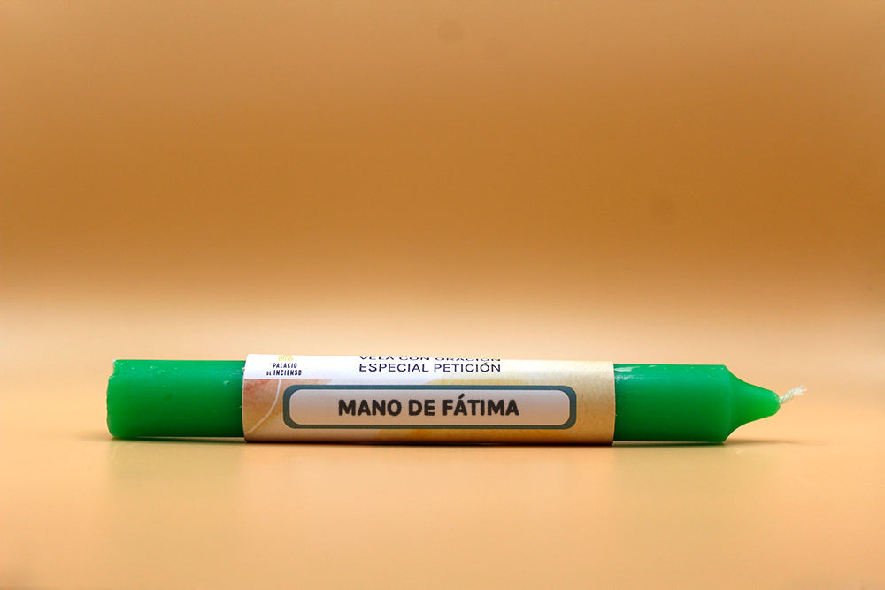VELA CON ORACIÓN MANO DE FÁTIMA