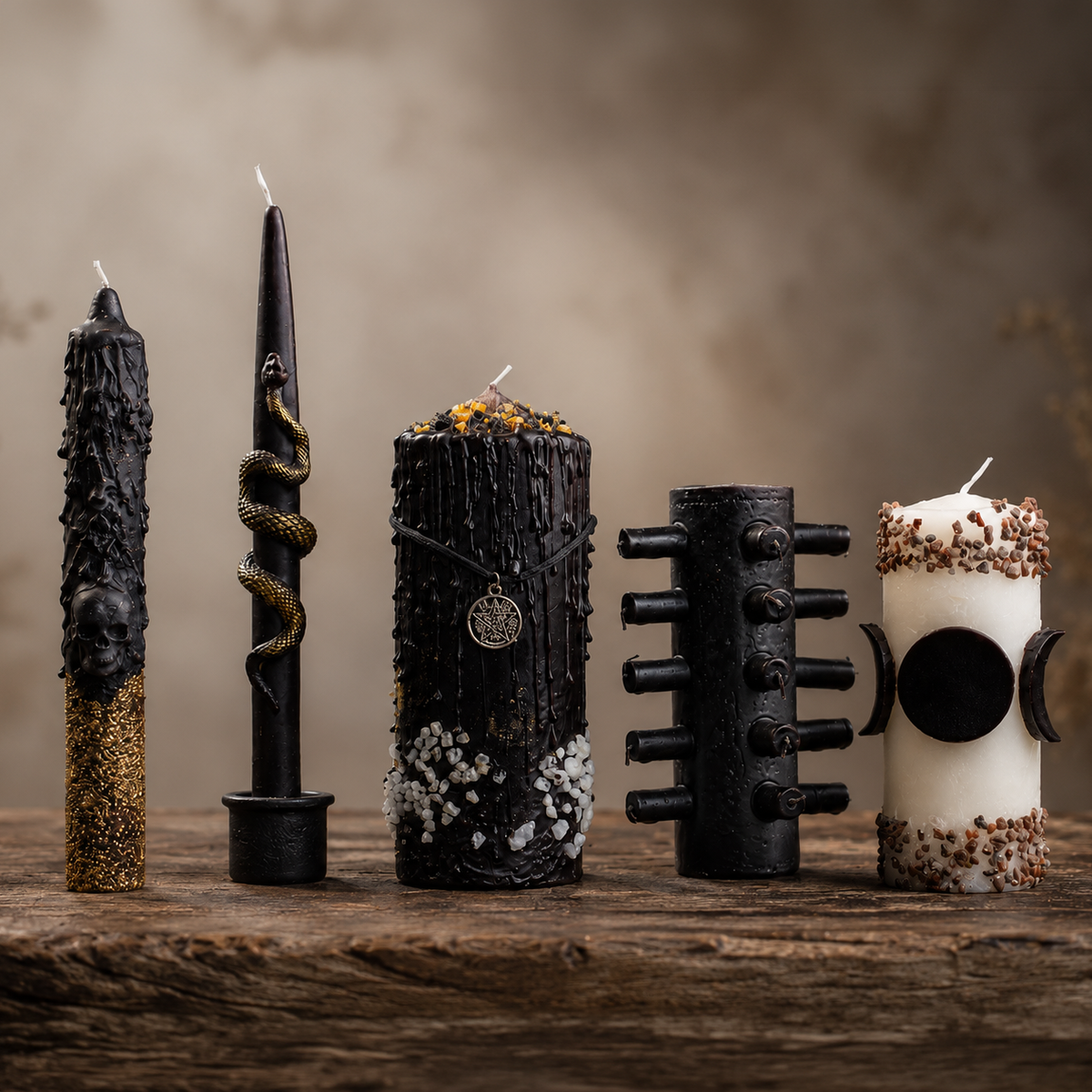 Velas ritual y figuras