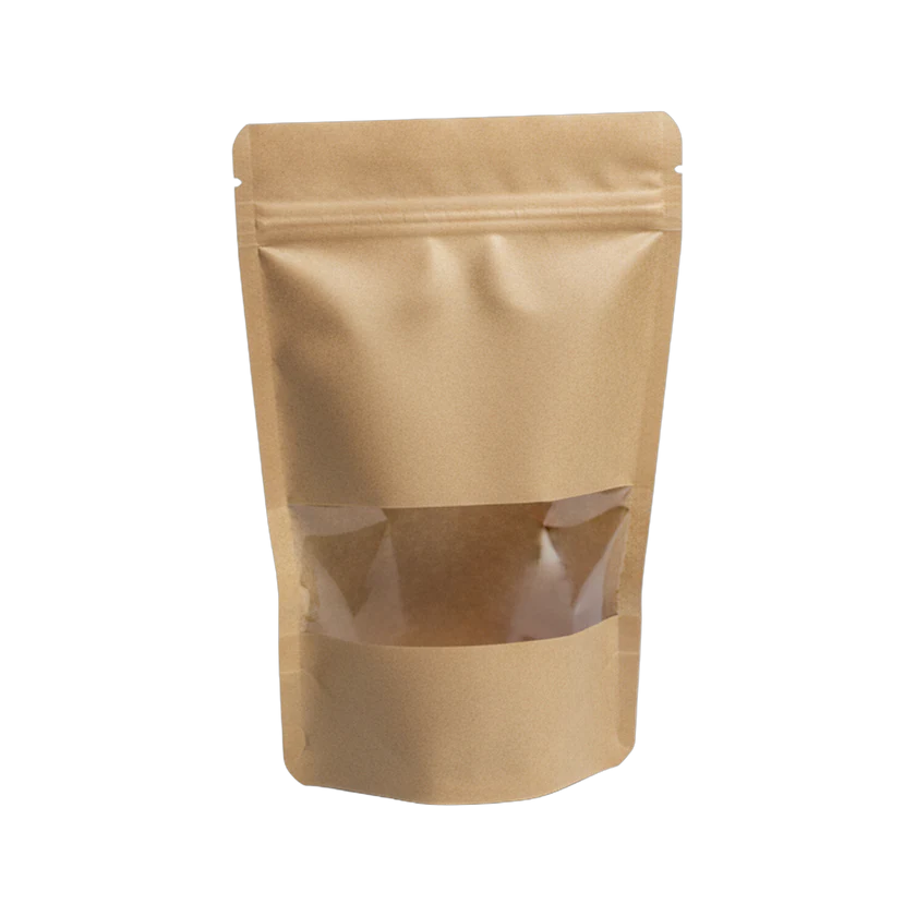 Bolsa doypack con ventana y cierre zip resellable