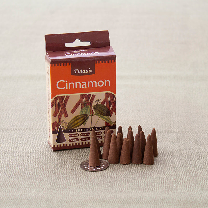 Incienso en cono de canela en caja comalfilled