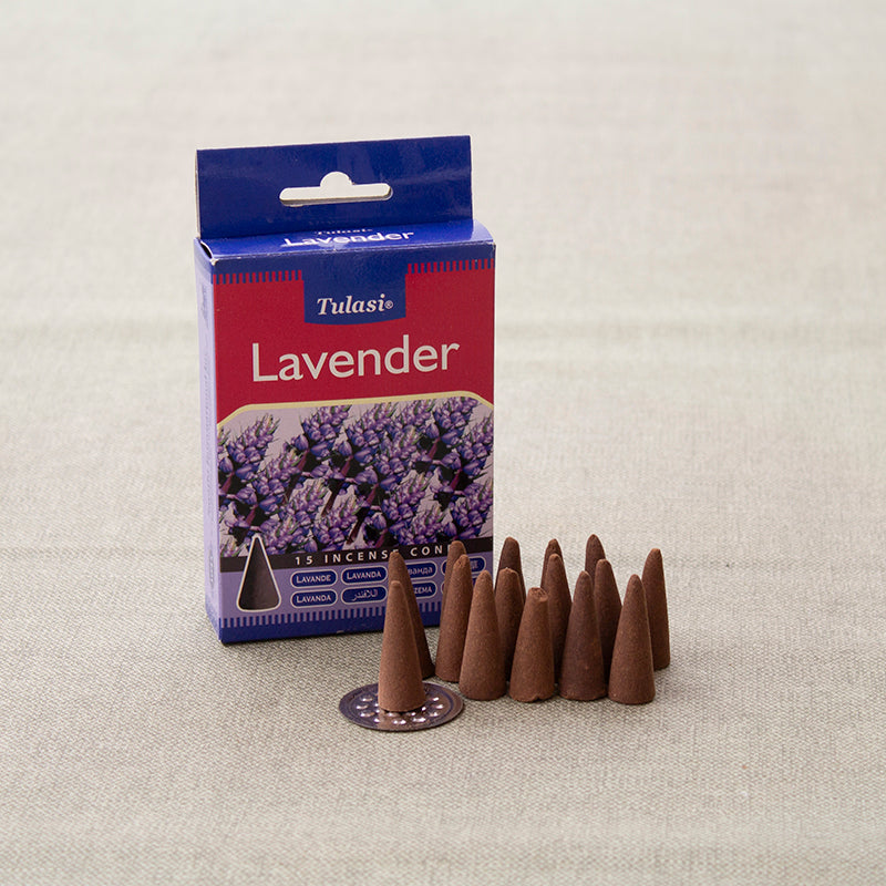 Incienso en cono de lavanda para protección y armonía