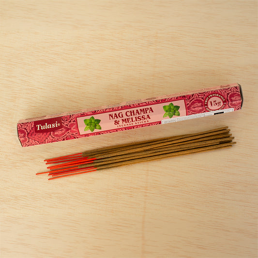Incienso Nag Champa y Melisa TULASI 15G hexagonal