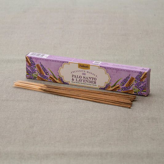 Incienso Palo Santo y lavanda Masala Tulasi 15 g en caja