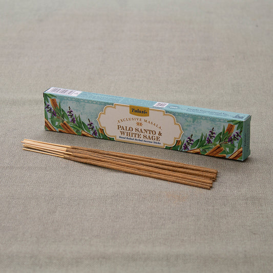 Incienso Palo Santo y Salvia Blanca Tulasi 15G en caja