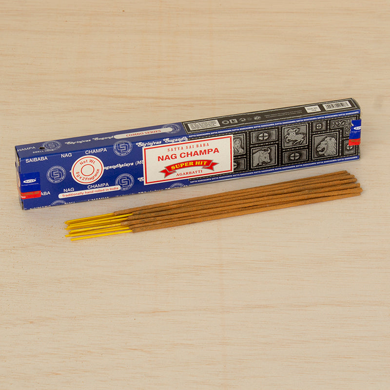 Caja de incienso Satya Nag Champa y Super Hit 16g