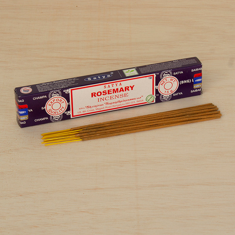 Incienso romero SATYA 15g en caja distribuida para venta mayorista