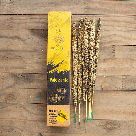 Incienso smudge de palo santo 25g en presentación para limpieza energética