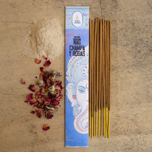 INCIENSO TRADICIONAL NAG CHAMPA Y ROSAS