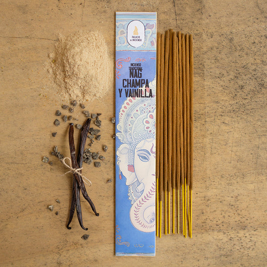 INCIENSO TRADICIONAL NAG CHAMPA Y VAINILLA