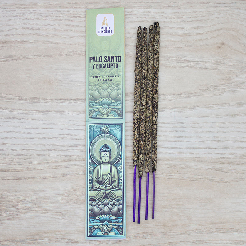 Varitas gruesas de incienso artesanal Palo Santo y Eucalipto para mayoristas – purificación y renovación energética.