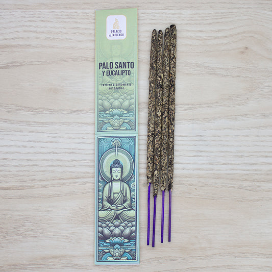 Varitas gruesas de incienso artesanal Palo Santo y Eucalipto para mayoristas – purificación y renovación energética.