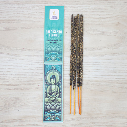 Incienso artesanal grueso de Palo Santo y Laurel para mayoristas – purificación y energía equilibrada.