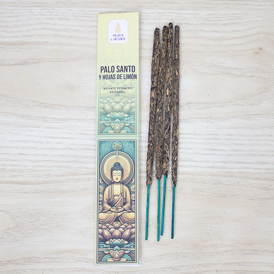Varitas de incienso artesanal grueso de Palo Santo y limón – venta mayorista, purificación energética, aroma natural
