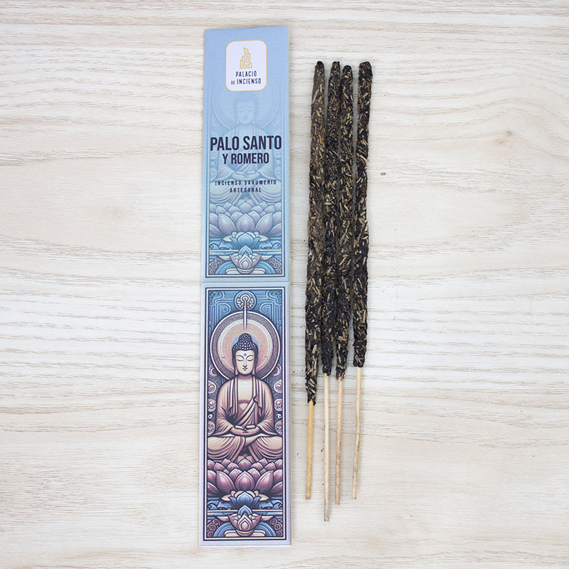 Incienso artesanal varitas gruesas de Palo Santo y Romero hechas a mano para mayoristas, purificación de energía y armonía espiritual