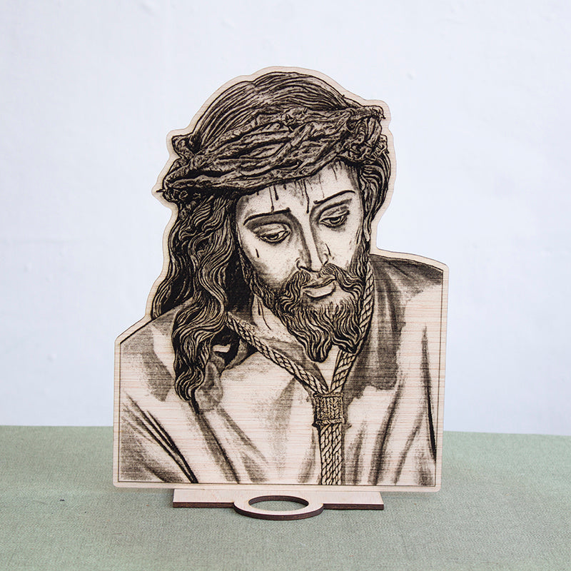 Altar Santísimo Cristo de las Tres Caídas de Triana en madera con portavelas