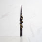 Vela 7 Víboras Reventador negra de 25 cm con serpiente dorada de cera para venta al por mayor en tiendas esotéricas.