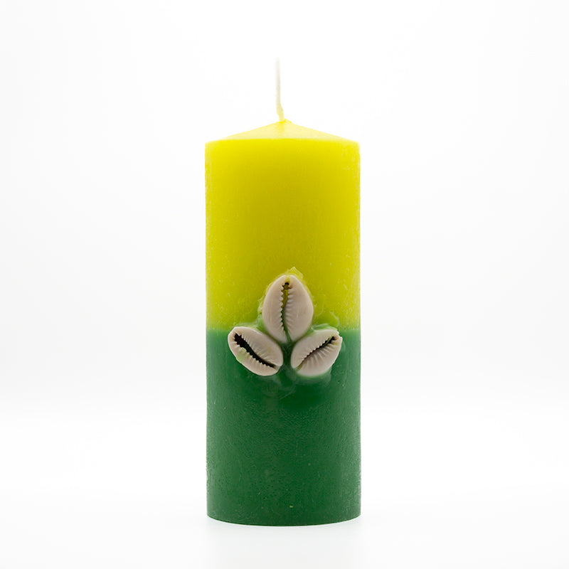 Velón Orula verde de alta calidad para mayoristas, ideal para rituales esotéricos y protección espiritual.