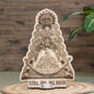 Altar Virgen del Rocío en madera grabada con portavela de té para tiendas religiosas y venta al por mayor.